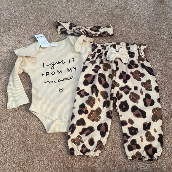 Other - I got it from my mama leopard print outfit with bow